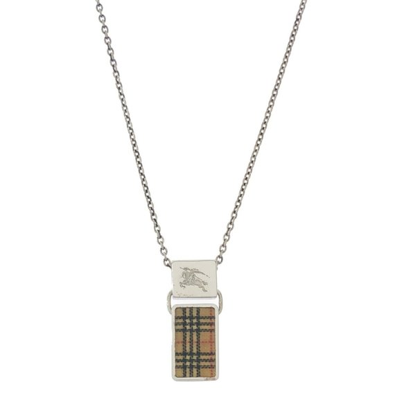 BURBERRY Nova Check Silver Necklace VINATGE AG925 SILVER Women's Mikunigaoka ...